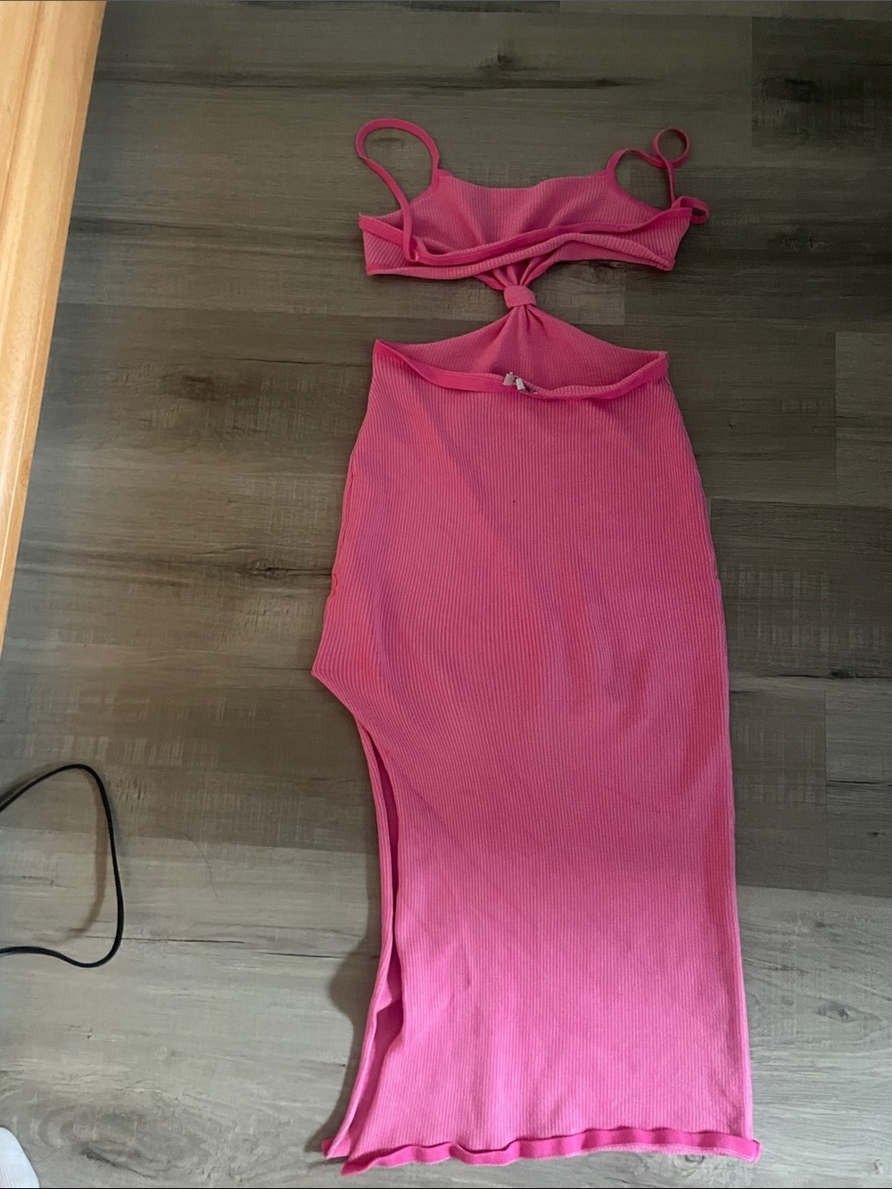 Hello Molly Pink Cutout Ribbed Maxi Dress - Picture 3 of 4
